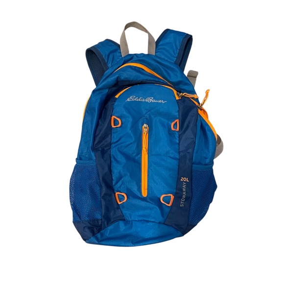 Eddie Bauer Stowaway Packable Blue and Orange Backpack - Picture 1 of 4